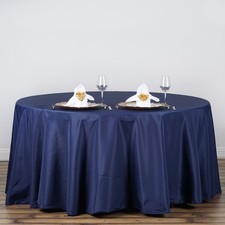 NAVY BLUE 120 Inch ROUND TABLECLOTH Wedding Decorations Party Table Cover