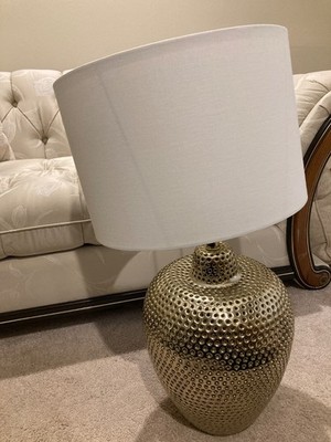 ethan allen hammered gold lamp