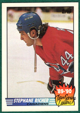 Stephane Richer - 1990 Topps Team Scoring Leaders #4 - Montreal Canadiens Hockey