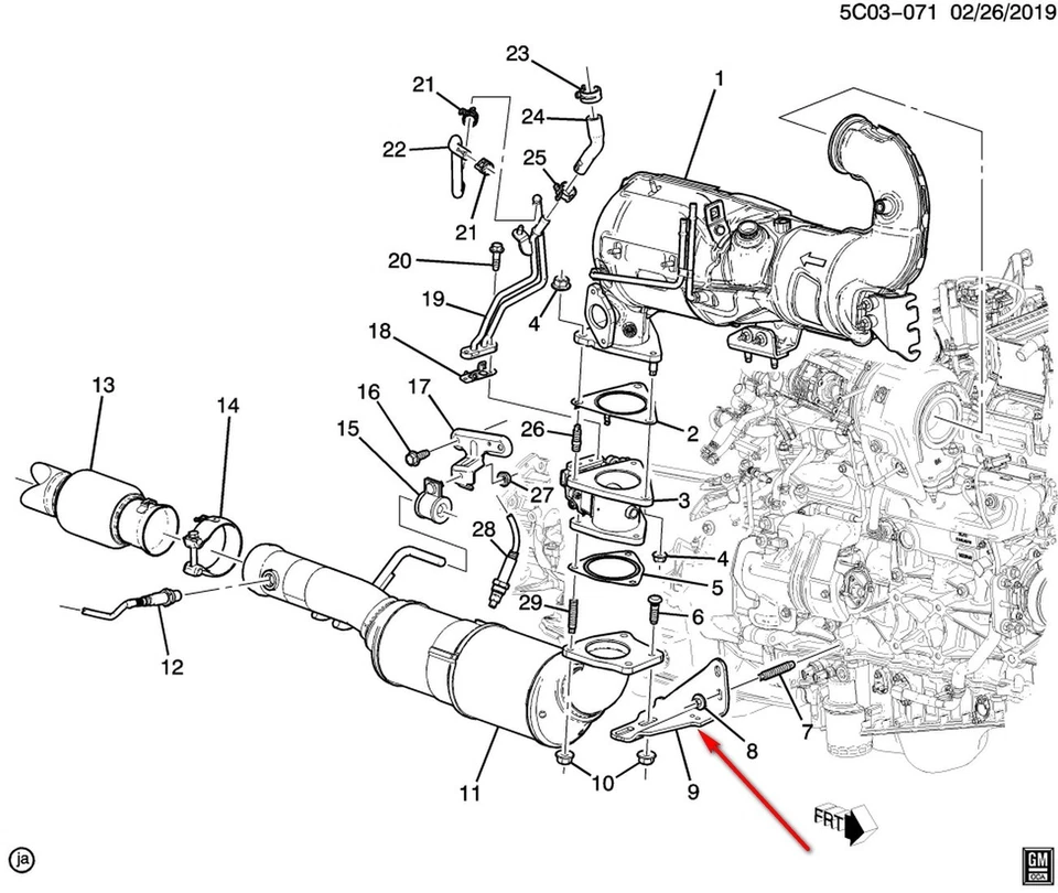 Catalytic Converter Bracket L6 3.0L Cadillac Escalade Chevrolet Tahoe GMC Yukon - Image 2 of 4