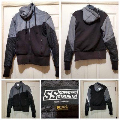 Speed And Strength Hoodie Jacket Women Large Black Gray Vault Armor Motorcycle