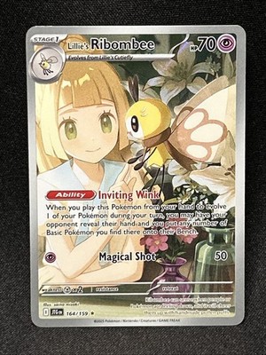 Pokémon TCG Lillie's Ribombee Holo Card 164/159 Sv09: Journey Together