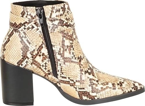 Botines Western de piel de serpiente en punta botas de vaquero Y2K tacones gruesos talla 9 Foto 3 de 4