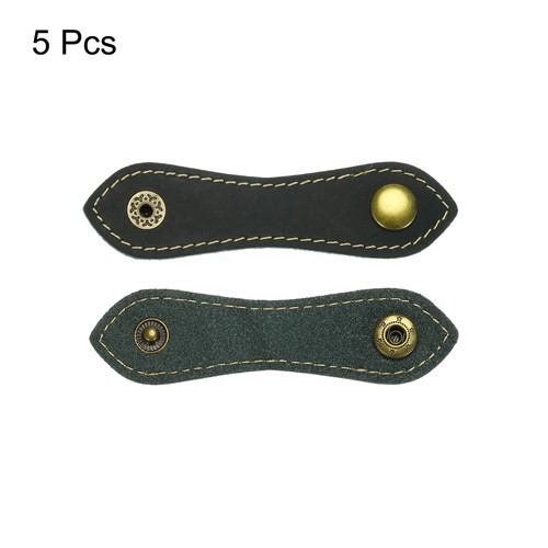 5Pcs Leather Cable Straps Cord Organizer 100x20mm Cable Ties Portable Green - Afbeelding 3 van 6