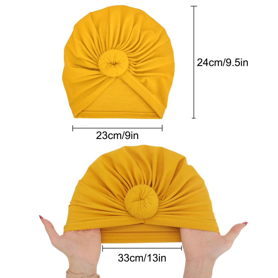 6 peças gorro feminino turbante africano nó flor capota pré-amarrada - Imagem 3 de 4