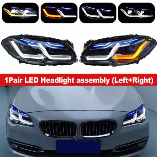 2x Para BMW Serie 5 F10 F11 2011-2013 Xenon HID con Faros LED Adaptativos Modificados - Imagen 1 de 24