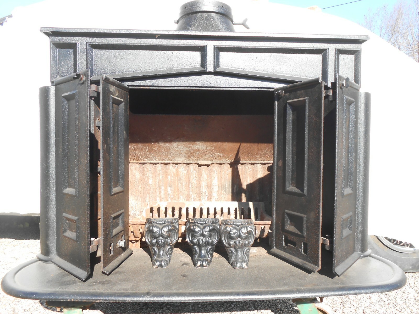 Vintage Ben Franklin Black Cast Iron Wood Burning Stove Pick-Up Only | eBay