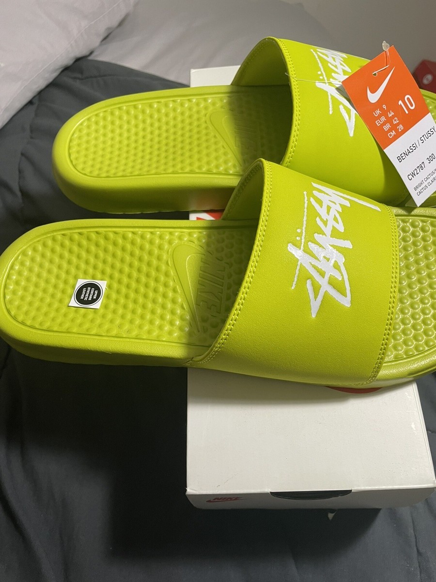 【Nike x Stussy】Benassi Slide Volt◆CW2787-300◆ Buy Nike X Stussy Benassi Slide Bright Cactus Cw2787 300 US