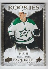 2016-17 UD EXQUISITE HOCKEY ESA LINDELL RC 241/299 ROOKIE R-12 Upper Deck Stars