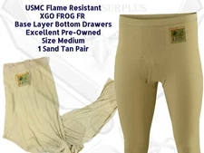 Pre-Owned USMC FROG XGO FR Flame Resist Base Layer Sand Bottom Drawers Med WH1