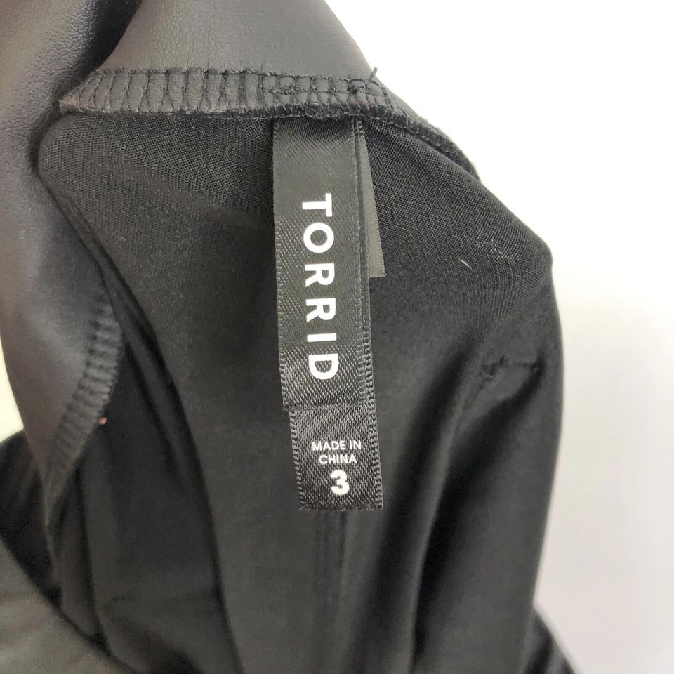 Torrid Pants Womens 3X Faux Leather Leggings Ankle Soft Black Lightweight - Image 2 of 4