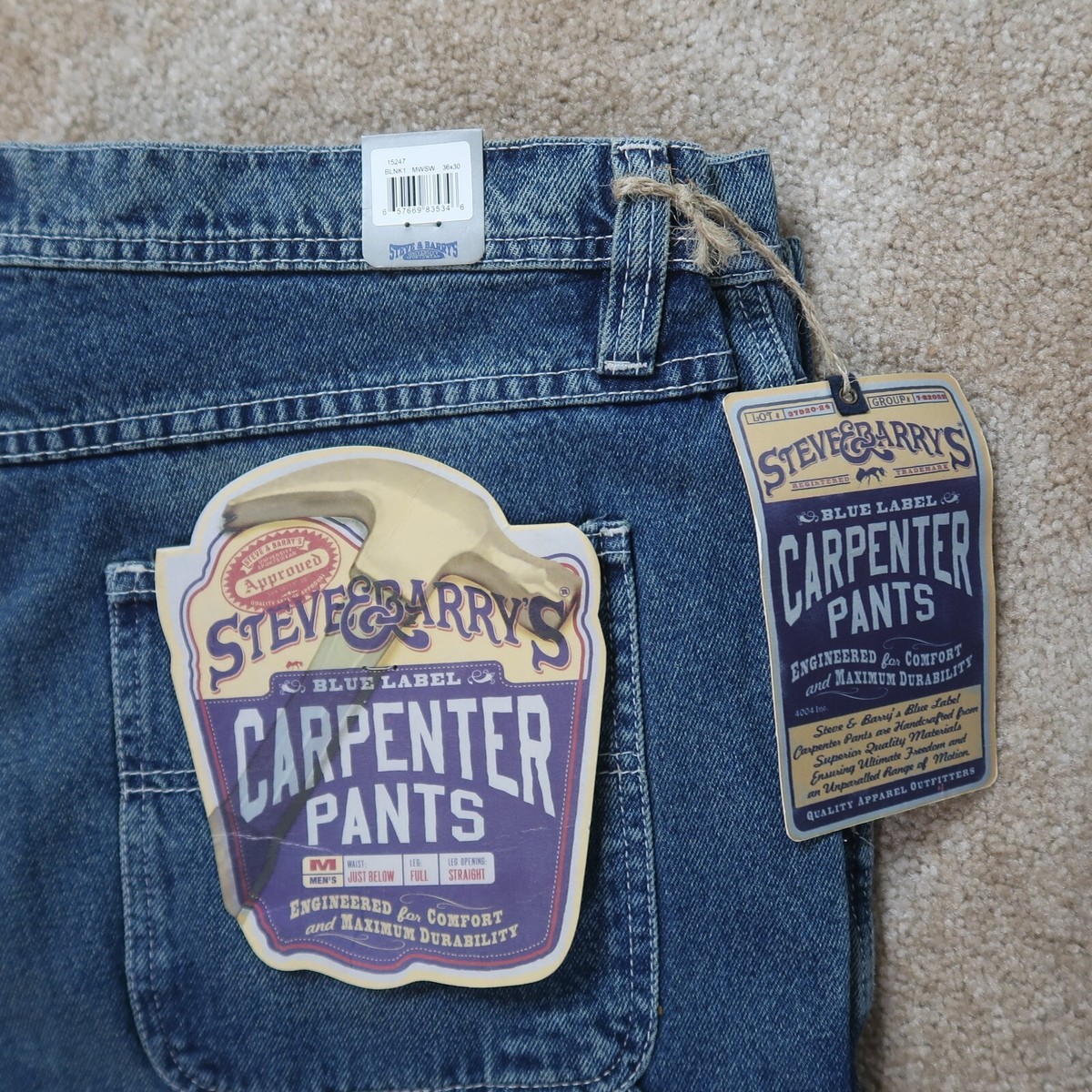 Steve and Barrys Carpenter Jeans Men 36x30 Blue Denim Baggy Y2K | eBay