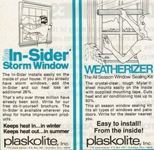 1978 Vintage Print Ad Plaskolite The In-Sider Storm Window Weatherizer  Kit