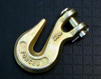 2) Flatbed Truck Trailer Tow Chain Tie Down 5/16 Clevis Grab Hook