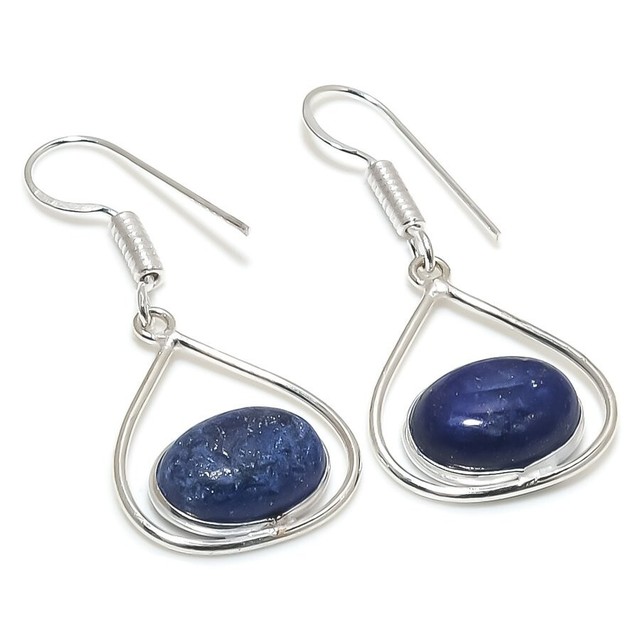 Lapis Lazuli Gemstone Handmade 925 Sterling Silver Jewelry Earrings Size 1.40 Lapis Lazuli Gemstone Handmade 925 Sterling Silver Jewelry Earrings Size 1.40