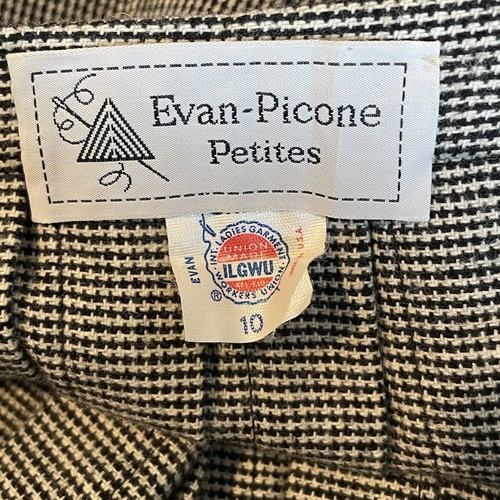 Vtg Skirt Herringbone Pleated Wool Evan Picone knee length Union Made US Size 10 - Picture 7 of 10