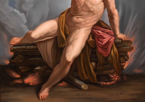 Pira funeraria italiana siglo XVIII Hércules en el monte Oeta GUIDO RENI (1575-1642) - Imagen 5 de 12