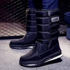2026 Hombres Botas Invierno Impermeables Zapatos para Nieve Piel Felpa Calzado Cálido Cómodo