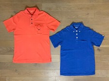 EUC Boys GAP Lot of 2 Orange  Blue Pique Pocket Polo Shirts Top, LARGE 10 