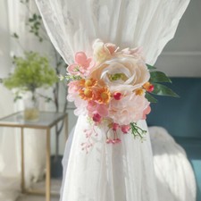 1pc/1pair Artificial Fake Flowers Window Tie Backs Curtain Tiebacks Decoration