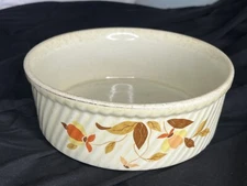 Hall's Superior Quality Kitchenware Pottery Autumn Leaf Casserole/Soufle 505 8" 