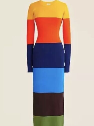 Christopher John Rogers X J.Crew Colorblock Dress in Stretch Viscose Blend - XXS