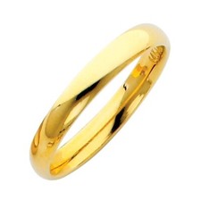 14K Solid Yellow Gold 3mm Plain Wedding Band Ring   Sizes 4 to 11.5
