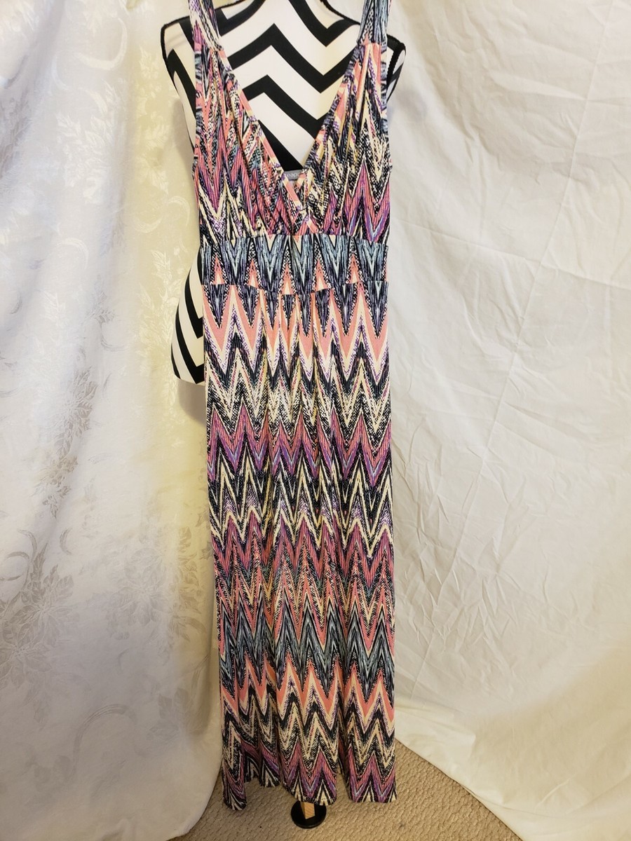 loveappella petite maxi dress Loveappella size small blue/black/pink long straped dress