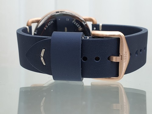New FOSSIL Mens Watch Blue Navy strap & Rose gold Date RRP£189 Gift for Him (F7 - Picture 15 of 24