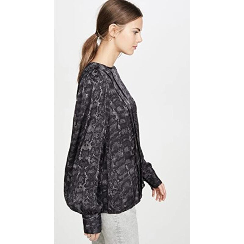 Anine Bing Renee Silk-Blend Python Print Blouse NWT Sz. XXS