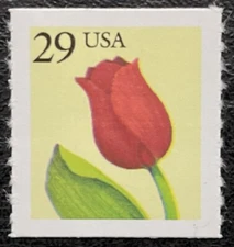 1992 Scott #2525 - 29¢ - TULIP - Single Stamp - Rouletted Coil Perf 10 - Mint NH