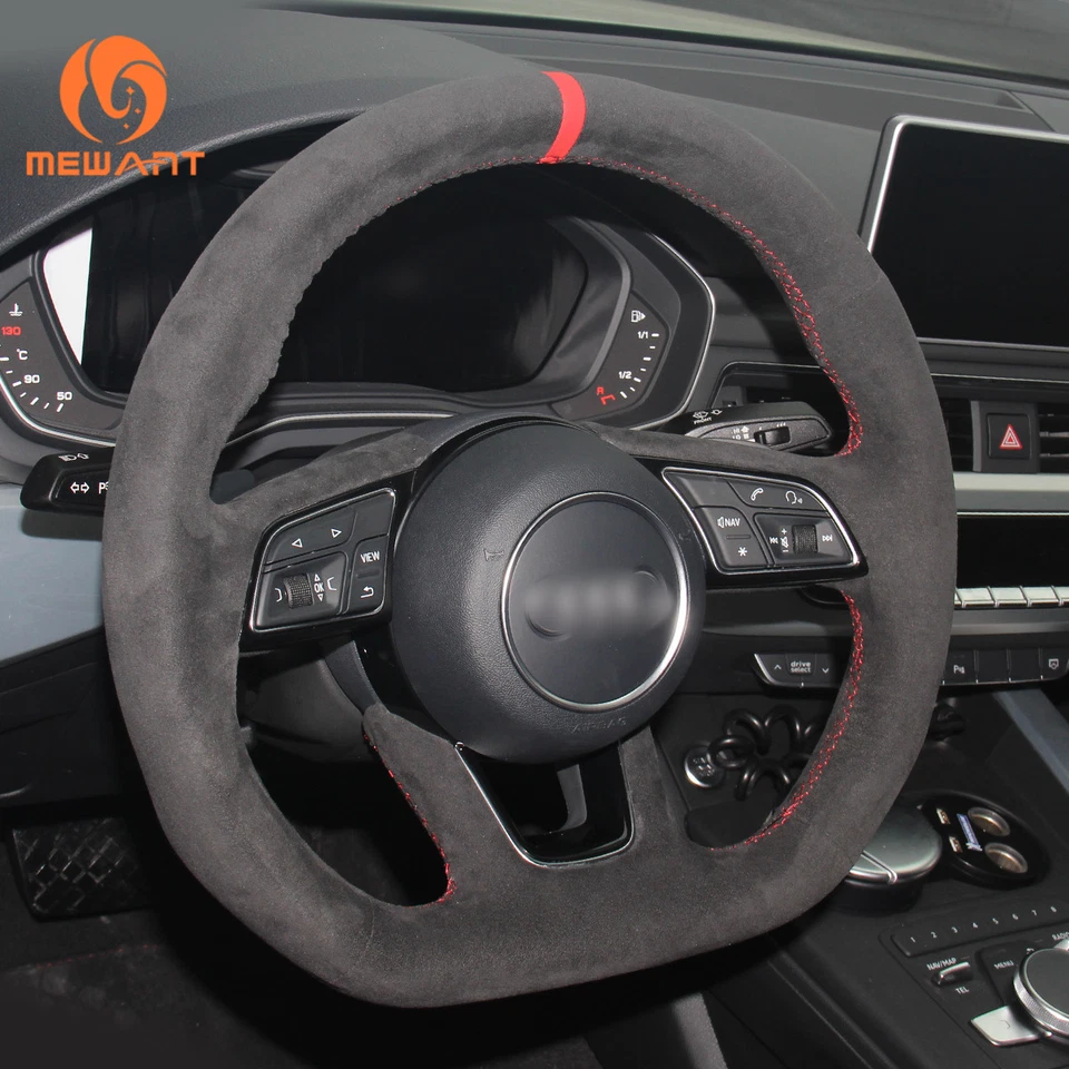 Suede Steering Wheel Cover for Audi A3 S3 2016-2017 A4 2016-2017 A5 S5 #BA123 - Imagem 4 de 4