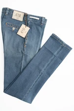 NWT $475 PT01 Carnaby's Blue Trentasei Slim Denim Jeans Pants 36 (EU 52) fits 34