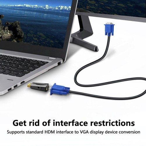 1080P HDMI-Compatible To VGA Cable Converter Adapter 3.5mm Jack Audio HD For PC - Zdjęcie 6 z 14
