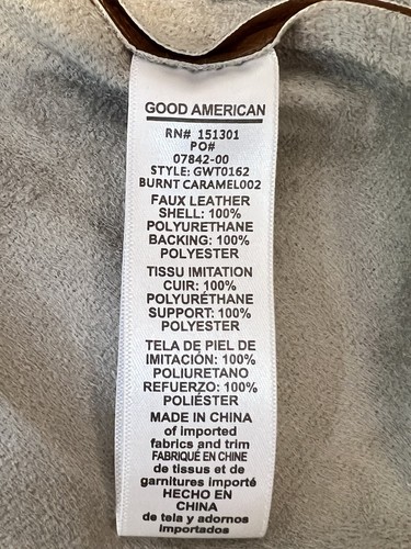 NWT GOOD AMERICAN BETTER THAN LEATHER SHELL | Burnt Caramel Size 5 2XL - Picture 7 of 12