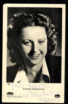 Hansi Knoteck Autograph Card Original Signed ## BC 20738
