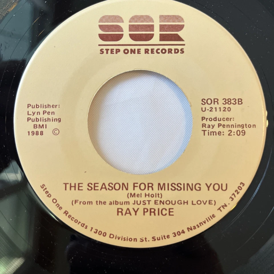RAY PRICE COUNTRY 45's Classic STEP ONE RECORDS releases 80's - Image 3 of 4