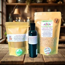 Ayurvedic Anti-Inflammatory Pain Relief Bundle – Herbal Tea, Pain Formula & Mass