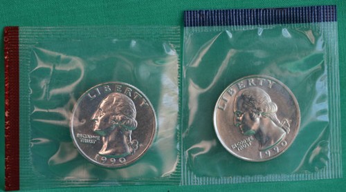 1990 a 1998 Washington Quarters 18 P y D monedas sin circular conjunto como nuevo UNC - Imagen 3 de 6