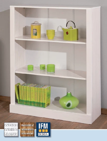LIBRERIA IN LEGNO MASSELLO PROVENCE 3 RIPIANI 90x35x116 - Immagine 3 di 4