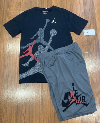 Nike Air Jordan 2pc Set T-shirt Shorts Youth Boy's Outfit Multi Size XL (18) New - Picture 3 of 5