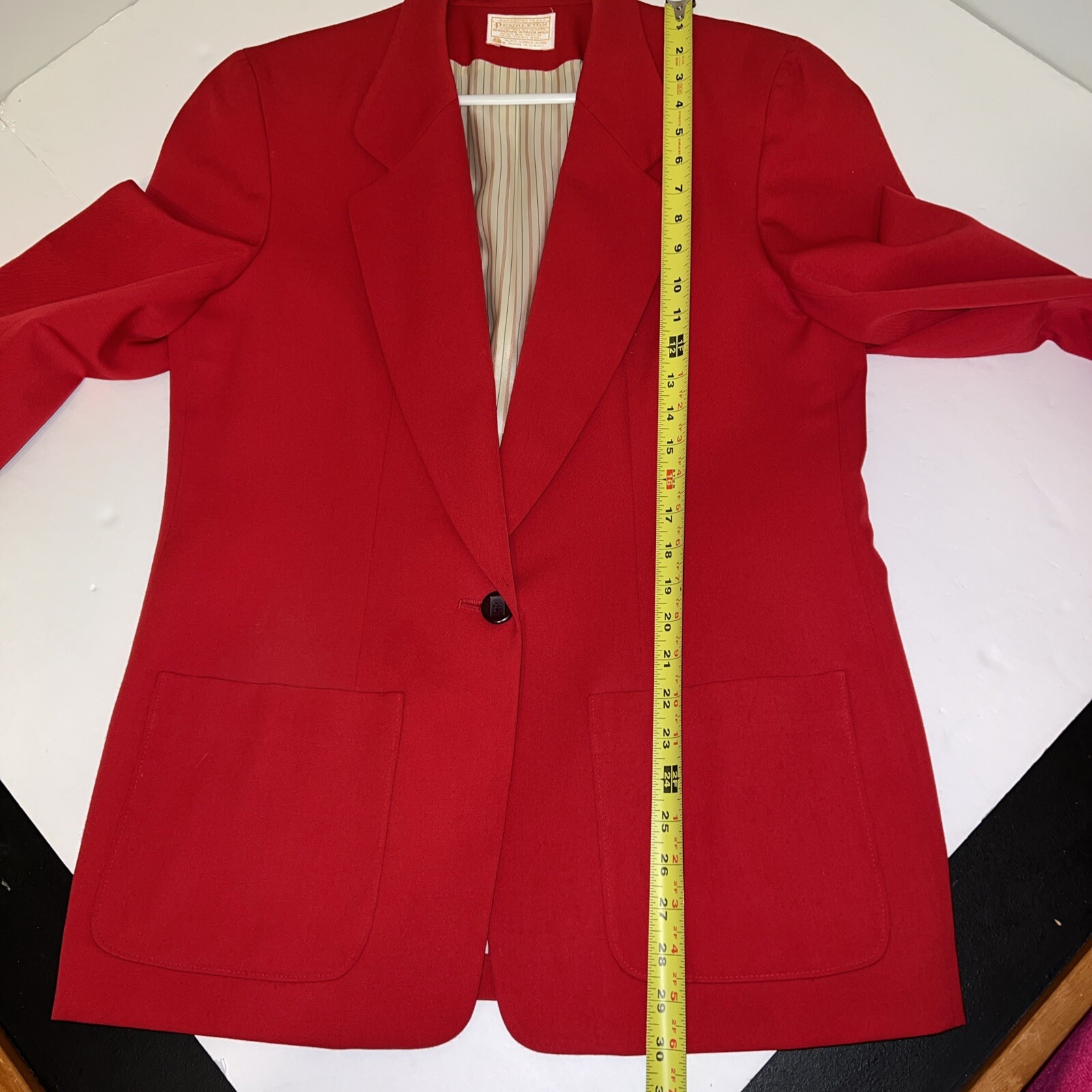 Pendleton Virgin Wool Jacket Red Size 12 Lined Bu… - image 13