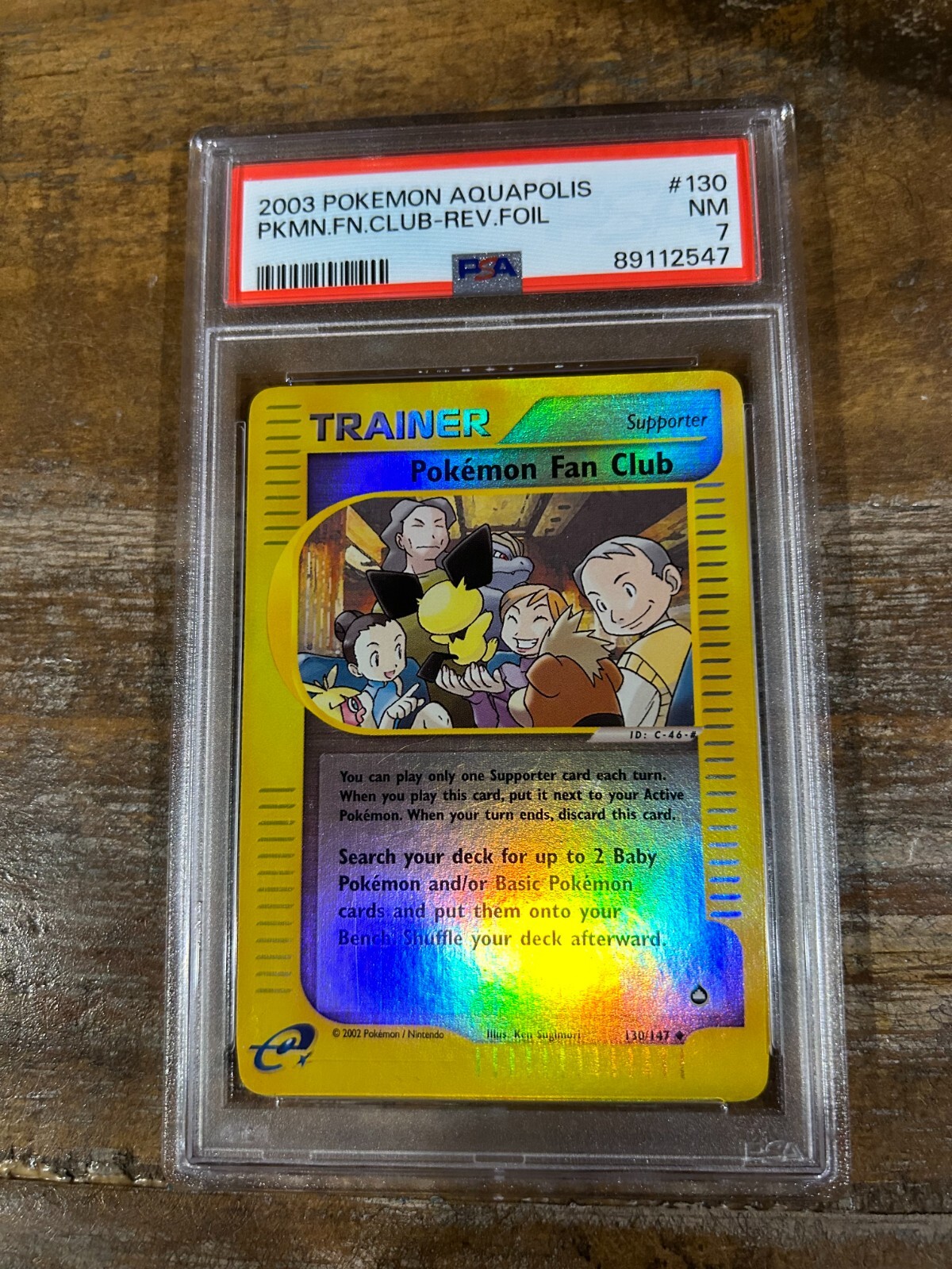 Pokemon 2003 Aquapolis Reverse Foil POKEMON FAN CLUB #130 PSA 7 RARE