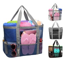 Large Oversized Mesh Beach Bag Organizer with Pockets