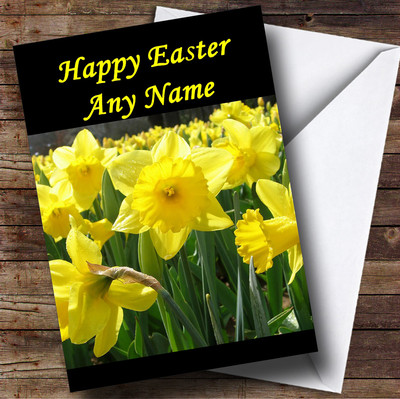 Personalisierte Grußkarte Narzissenblumen Ostern
