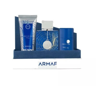 Club De Nuit Iconic Armaf 3Pcs Set 3.6 oz Edp Spray & Body Lotion & Deodorant