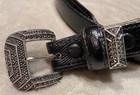 Judith Jack Sterling Silver & Marcasite Dressy Belt Black Women's Size L Large