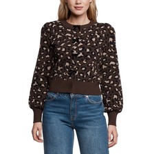Express Women's animal print Bow Cardigan Size M Brown