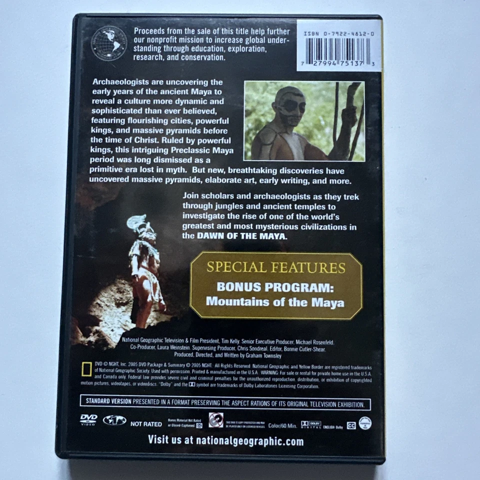 National Geographic Dawn of the Maya (2003) Used DVD Gavin MacFayden Rich Hanson - Image 2 of 4