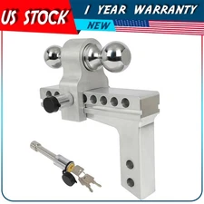 2''Inch receiver 8'' Drop Trailer Towing Hitch Tow 2 ball 2" & 2-5/16'' 10000lbs